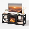 thumbnail image 7 of Zimtown Farmhouse Electric Fireplace Entertainment Media Center, Storage TV Console Table for 55/60/65/70 TVs, Black, 7 of 7