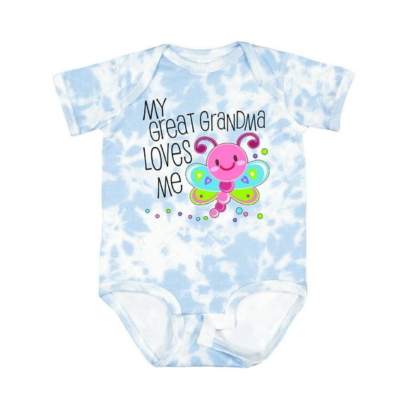 Inktastic My Great Grandma Loves Me Cute Dragonfly Boys or Girls Baby Bodysuit
