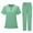 Mint Green, variant on MLQIDK Scrub Sets for Woman Plus Size Medical Uniforms Stretchy V-Neck Scrub Pants and Tops Nursing Top Scrub Set with Pockets Mint Green L