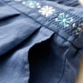 thumbnail image 4 of DuoJiaJ High Waist Embroidered Loose Fit Straight Leg Mid Thigh Shorts Casual Bohemian Style Blend Women Shorts Blue M, 4 of 5