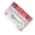 thumbnail image 3 of Colores Delineador Fino Dibujo Pintura Acuarela Arte Rotuladores Doble Punta Cepillo Pluma Útiles Escolares 24 Uds 36 Uds 100 Uds 100 Piezas Minnieouse EL013630-03, 3 of 5