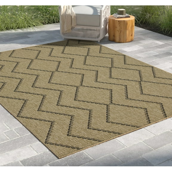 Earth GC_NTL1010 Jute/Black 7 ft. 10 in. x 10 ft. 3 in. Indoor/Outdoor Area Rug