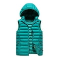 thumbnail image 1 of YIFUNIN Men's Ribbed Pattern Vest, Casual Fashionable Sleeveless Cotton Jacket, Solid Color Fitted Hooded Waistcoat for Layering in Fall,Turquoise,XL, 1 of 4