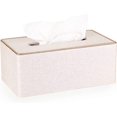thumbnail image 1 of Household Rectangular Linen Tissue Box with Decorative Gold Line - Tissue Paper Holder Tissue Cover Holder Tissue Storage, 1 of 5