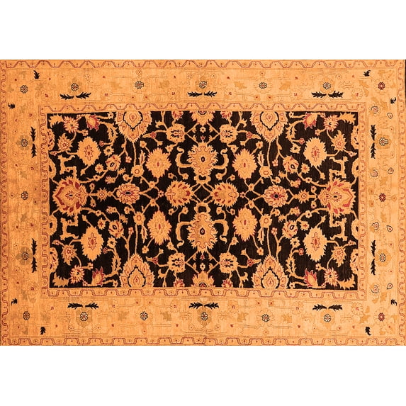 Ahgly Company Indoor Rectangle Oriental Orange Traditional Area Rugs, 3' x 5'
