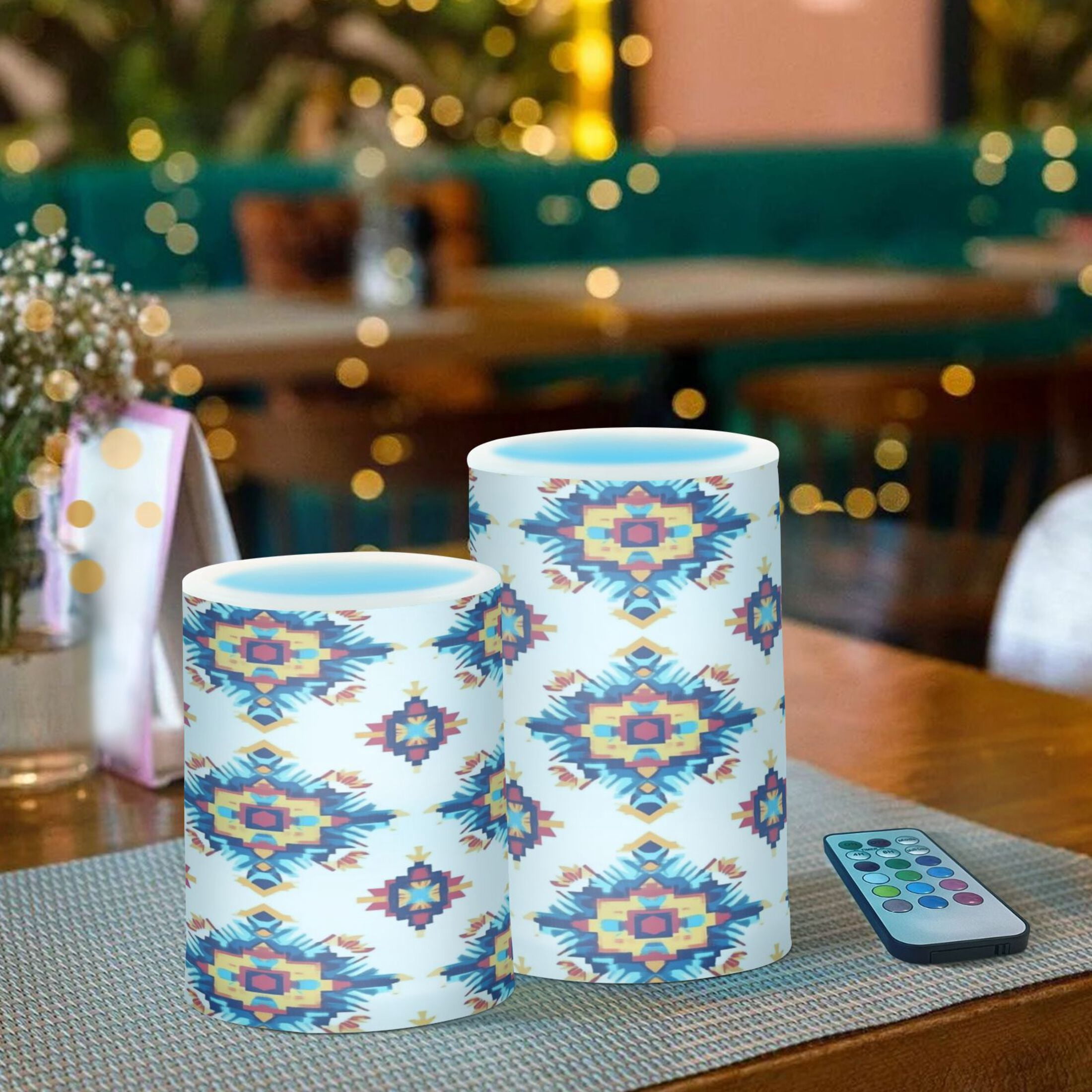 2 PCS Flameless Candles with Remote Timer LED Battery Operated Flickering Candle Light for Wedding Table Home Decoration Gifts Elegant Colors and Shapes