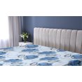 thumbnail image 5 of Ambesonne Floral Fitted Sheet, Blossoming Flowers Aquatic, Twin Size, Sea Blue and Soft Blue, 5 of 5