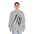 thumbnail image 3 of Effete Feline Claw Marks Scratch Unisex DryBlend® Crewneck Sweatshirt, 3 of 4