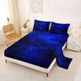 thumbnail image 2 of Feelyou Hippie Spooky Butterfly Bed Sheets, Vintage Gothic Halloween Full Size Sheets, Blue Black, 4pcs, 1 Flat Sheet, 1 Fitted Sheet and 2 Pillowcases, 2 of 5