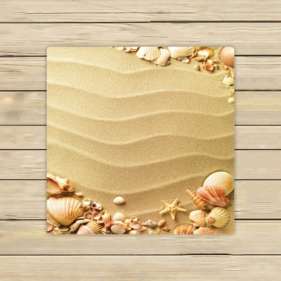 ECZJNT sea shells with sand Beach Bath Towels Shower Towel For Home Outdoor Travel 13x13 Inch