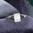 thumbnail image 3 of Jewelerix 925 Silver Emerald Cut Ring Moissanite Diamond Engagement Ring 2 CT Handmade Jewelry Anniversary Promise Ring Gift, 3 of 5