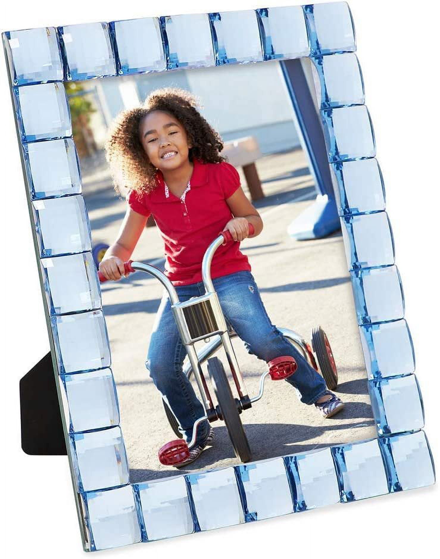 Isaac Jacobs Decorative Sparkling Light Blue Jewel Picture Frame, Photo Display & Home Décor 5x7