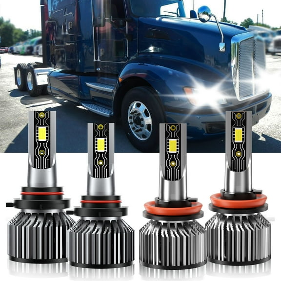 VEHIFOMO Compatible for Kenworth T660 2008-2011 9005 H11 LED Headlight Bulbs Kit Super Bright 6500K