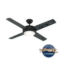 thumbnail image 2 of Hunter - Marconi Indoor Ceiling Fan With Light, Wall Control, 52-inch, Matte Black, Transitional-style, 3-speed WhisperWind Motor, 50849, for Living Rooms, Bedrooms, 2 of 14