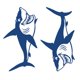 thumbnail image 4 of 2 Piezas Graciosas La Computadora Portátil de Pesca de Kayak de Tiburones de Tiburón, 4 of 7
