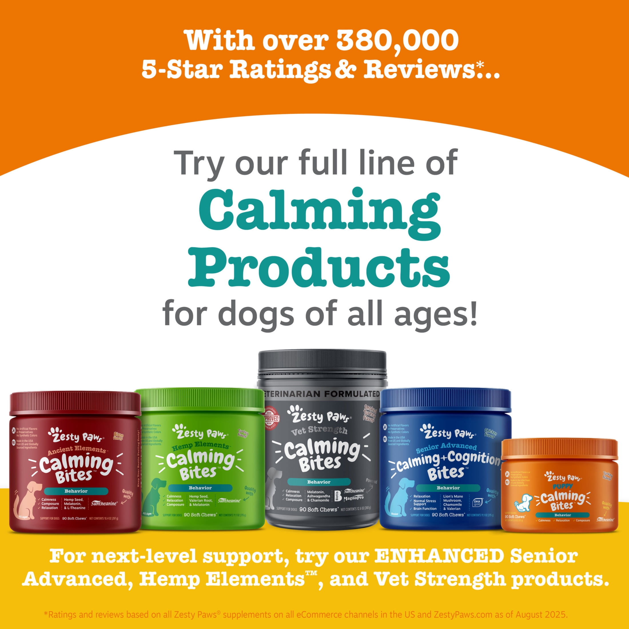 Zesty Paws Puppy Calming Bites Turkey Flavor Dog Supplement, 90 Count