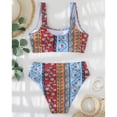 thumbnail image 4 of Traje de baño para mujer cómodo elástico de 2 piezas para lavar a máquina estilo étnico para fiestas en la playa para actividades acuáticas ANGGREK Otros, 4 of 5