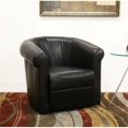 thumbnail image 2 of Bowery Hill Contemporary Faux Leather Swivel Club Chair in Black/Brown, 2 of 4