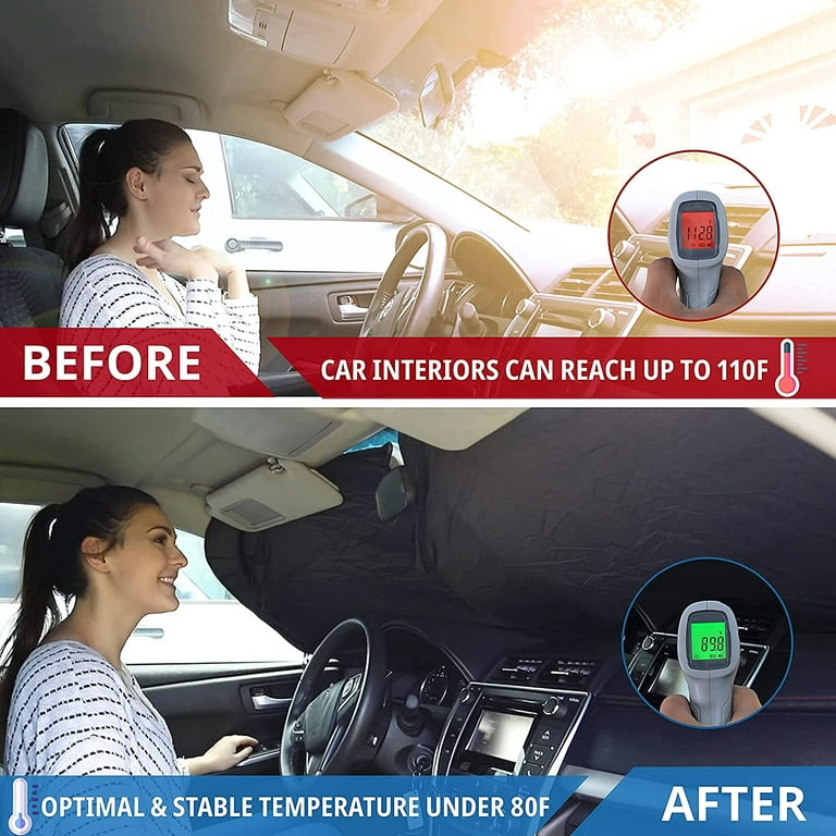 Car Sun Shade Windshield | Reflective Car Window Sun Shades for Ultimate  Dashboard Protection | Foldable Car Interior Accessories for Sun Heat |  Small