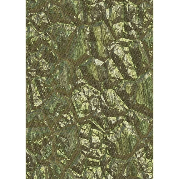 Ahgly Company Machine Washable Indoor Rectangle Transitional Brass Green Area Rugs, 3' x 5'
