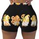thumbnail image 2 of Balery Hello Spring Sunflower Gnomes Pantalones cortos de entrenamiento estampados para mujer, sin costuras, ajustados, para gimnasio, yoga, correr, deportes, ejercicio activo, fitness.-Medium, 2 of 8