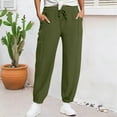 thumbnail image 3 of qucoqpe Women’s Pleated Sweatpants with Pockets Loose Fitting Elastic Waist Casual Joggers Solid Color Wide Leg Trousers, 3 of 6