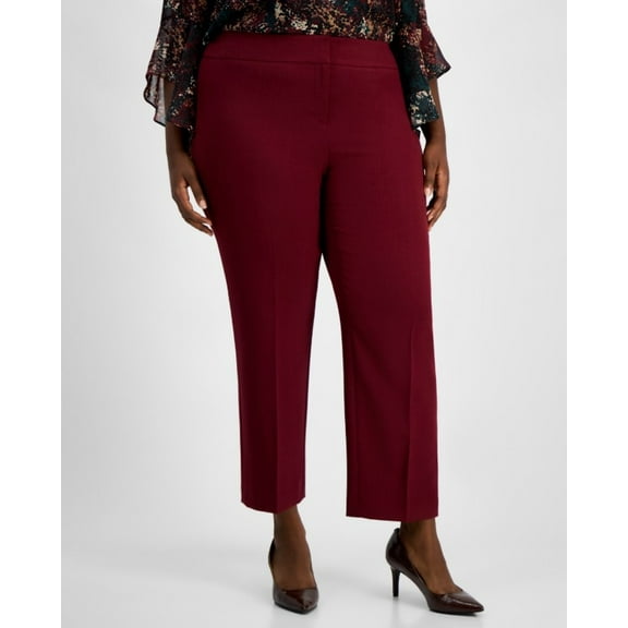 Kasper Women's Stretch Crepe Slim Leg Pant Shiraz Plus Size 22W