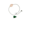 thumbnail image 1 of Delight Jewelry Silvertone Small Green Megaphone - Rose Goldtone Leaf Delicate Bracelet, 6.25+1.75", 1 of 4