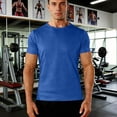thumbnail image 2 of YLSDY Men's Quick Dry Ribbed T-Shirts Basic Solid Color Crew Neck Short Sleeve Tees Blue XL, 2 of 5
