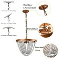 thumbnail image 3 of Rustic Bohemian Boho Ceiling Lamp Farmhouse Beaded Chandelier Gold White Boho Style farmhouse 3-Light Wood Bead chandelier Pendant Ceiling Lamp Fixtures Bohemian Pendant Light Wood Bead Bedroom, 3 of 13