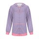 thumbnail image 3 of Chaquetas y abrigos casuales con capucha y manga larga para mujer Chaqueta casual con capucha y cremallera de manga larga con estampado a rayas para mujer Top de poliéster para mujer, 3 of 3