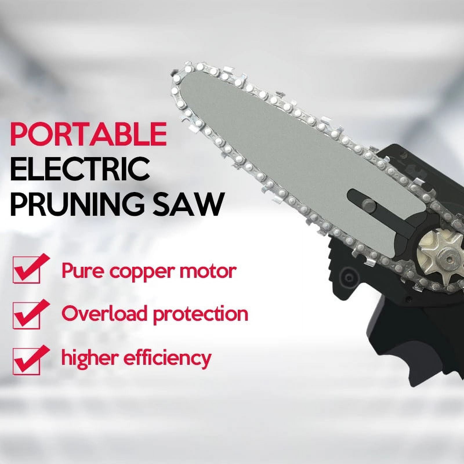 Myriann 4" Cordless Electric Mini Chainsaw, One-Hand Pruning Shears for Tree Branch and Wood Cutting