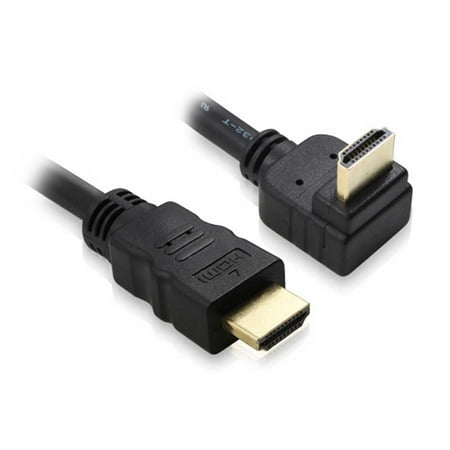 3 Meter Wire Splice - 3 Meter HDMI Cable- Straight to Down 90° Angle Connector