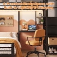 thumbnail image 5 of Miniyam Twin Over Twin Bunk Bed with Storage Stairs, Gaming Desk, LED Light and Power Outlet, Black, 5 of 9