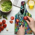 thumbnail image 3 of Psychedelic Cutting Board, Roaring Leopard in Watercolors with Brush Stroke Effects Animal Picture, Decorative Tempered Glass Cutting and Serving Board, Wine Bottle Shape, Multicolor, by Ambesonne, 3 of 5