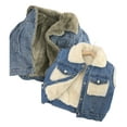 thumbnail image 3 of Beautyzll 2-9T Kids Toddler Boys Denim Jacket Outerwear Faux Fur Thicken Fleece Lined Jean Coat Plush Winter Outwear Snowsuit, 3 of 10