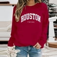 thumbnail image 3 of Houston Texas Sweatshirt for Women Long Sleeve Loose Casual Crewneck Sweatshirts Fall Winter Pullover Tops, 3 of 6