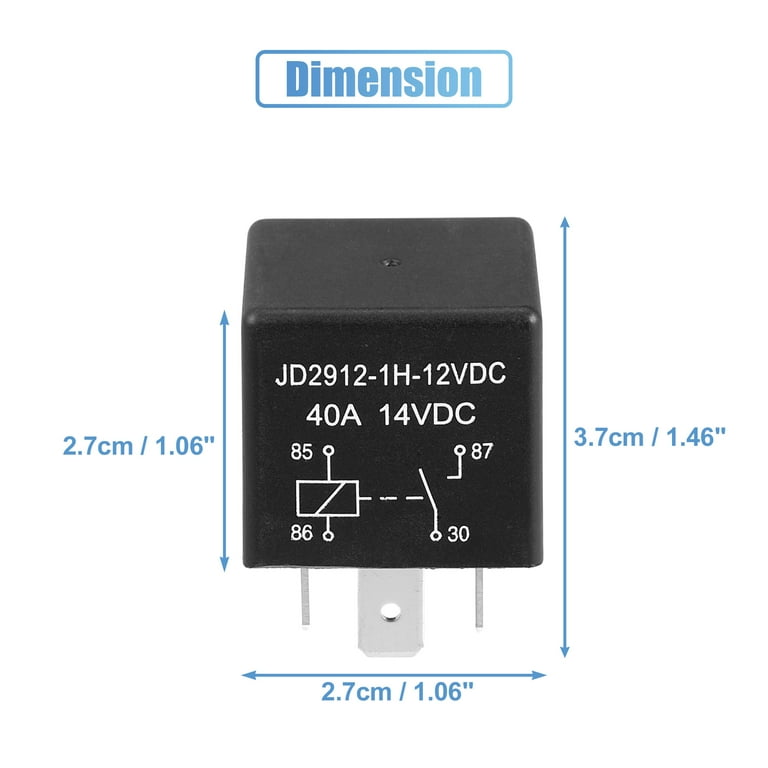 Car Relay 4 Pin 12V 40Amp SPST Model JD2912-1H-12VDC 40A 14VDC