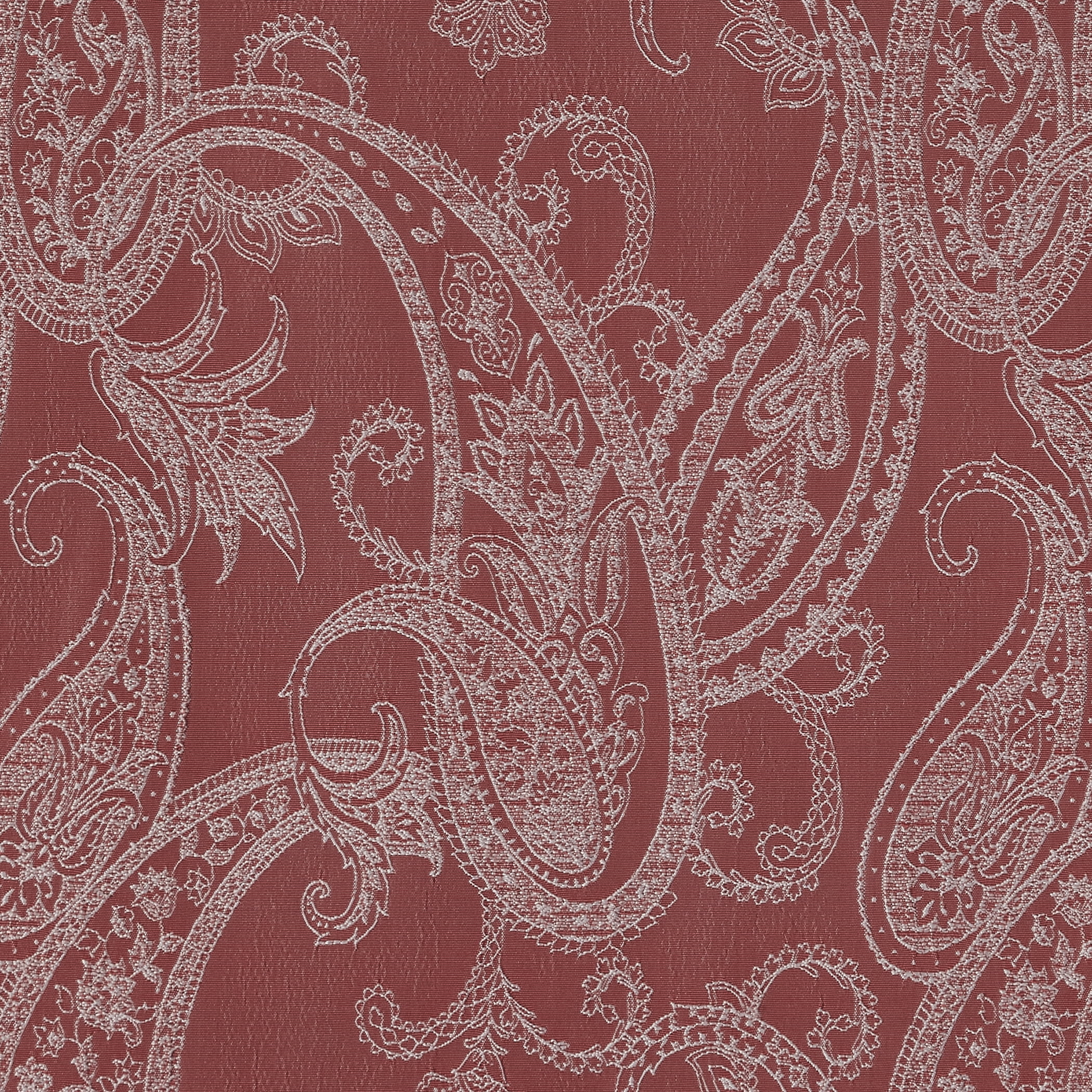 Sun Zero Pedra Paisley Embroidery 100% Blackout Back Tab Curtain Panel, 40"x96", Rustic Red
