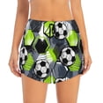 thumbnail image 2 of Goofa Football Printed Women 2 in 1 Running Shorts,Quick Dry Athletic Workout Shorts,High Waisted Athletic Shorts with Liner Pockets-Small, 2 of 9