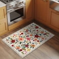 thumbnail image 3 of Watercolor Flowers Bathroom Rug Washable 2x3 Entryway Rug Non Slip Rustic Spring Floral Botanical Beige Front Door Mat Low Pile Indoor Doormat Throw Floor Carpet for Kitchen Bedroom Entrance, 3 of 8