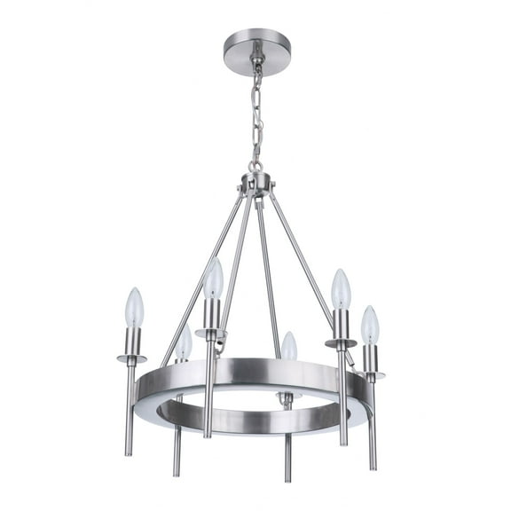 54326-BNK Craftmade Lighting Larrson - 6 Light Chandelier-Brushed Polished Nickel Finish -Traditional Installation