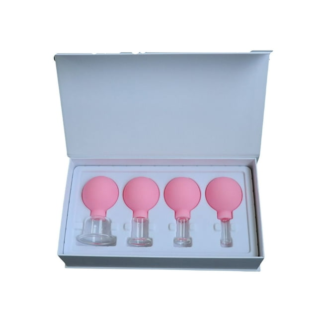 Jumpingount Juego de ventosas de 4 piezas, herramienta de masaje de succión para salón de casa seguro, masajeador de vacío para terapia de piel Universal, masajeadores Rosado Caja de regalo Jumpingount CE014798-04