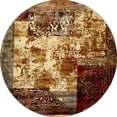 thumbnail image 1 of Unique Loom Tapis de Zone de Couleur Chaude Rustique Barista 8' x 8' Rond Beige/brun, 1 of 2