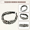 thumbnail image 5 of Unique Bargains Leopard Pattern Headband Knotted Headband Non-Slip Elastic Wide Headband for Women White Black, 5 of 6