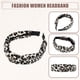 thumbnail image 5 of Diadema Elástica Anudada Unique Bargains Patrón de Leopardo Blanco Negro, 5 of 7