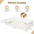 thumbnail image 6 of PAPROOS Twin Size Floor Bed, Solid Wood Toddler Bed with Slat, Fence Guardrail and Door, No Box Spring Needed, Montessori Bed, Twin Bed for Kids, Boys, Girls, White, 6 of 10