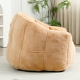 thumbnail image 3 of PORKISS Oversized Bean Bag Chair for Adults, Plush Bean Bag Couch Comfy Sofa with Side Pockets & Soft Memory Foam, Cover Can be Removed, Lazy Sofa in Living Room, Bedroom Reading, Brown, 3 of 11