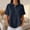 Navy, variant on Boyscolos Henley Polo Shirts for Women Solid Color Short Sleeve Polo Shirts Waffle Knit Basic Lapel Collared Summer Top Light Purple M