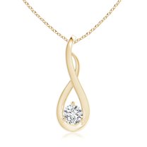 ANGARA Natural Infinity Twist Diamond Pendant in 14K Yellow Gold for Women (Size-4.1mm| Color-H| Clarity-SI2) | April Birthstone, Anniversary, Jewelry Gift for Women | Natural Diamond Necklace